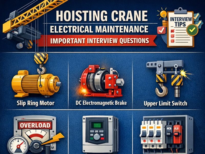 ELECTRICAL MAINTENANCE INTERVIEW HOISTING CRANE Hoisting Crane – Electrical Maintenance interview questions & answers.